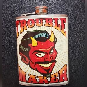 Troublemaker Flask with Devil Design